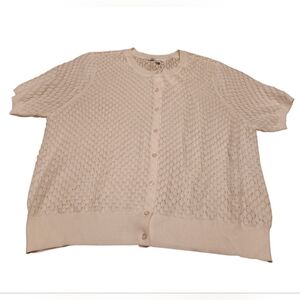 Women’s Dr2 By Daniel Rainn Diamond Stitch Cardigan Sweater In Snow White